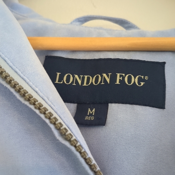 London Fog Short Trench Coat Women's XL Blue Hooded Rain Outdoor Quiet Luxury - Picture 6 of 13